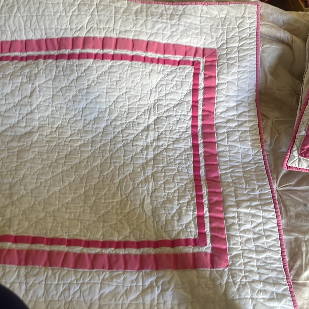 COPY - Pottery Barn Kids hot pink Harper toddler quilt & pillow sham - Picture 4 of 7